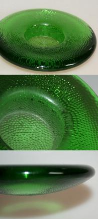 Fyrfadsstage i grønt glas med mønst