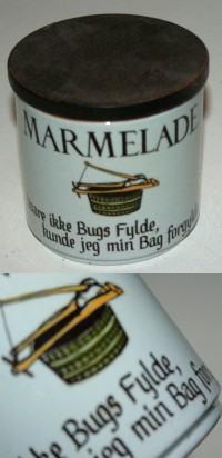 Marmeladekrukke med trælåg fra Knabstrup