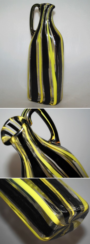 Sjov gul og sort glaskande - kunsthåndværk