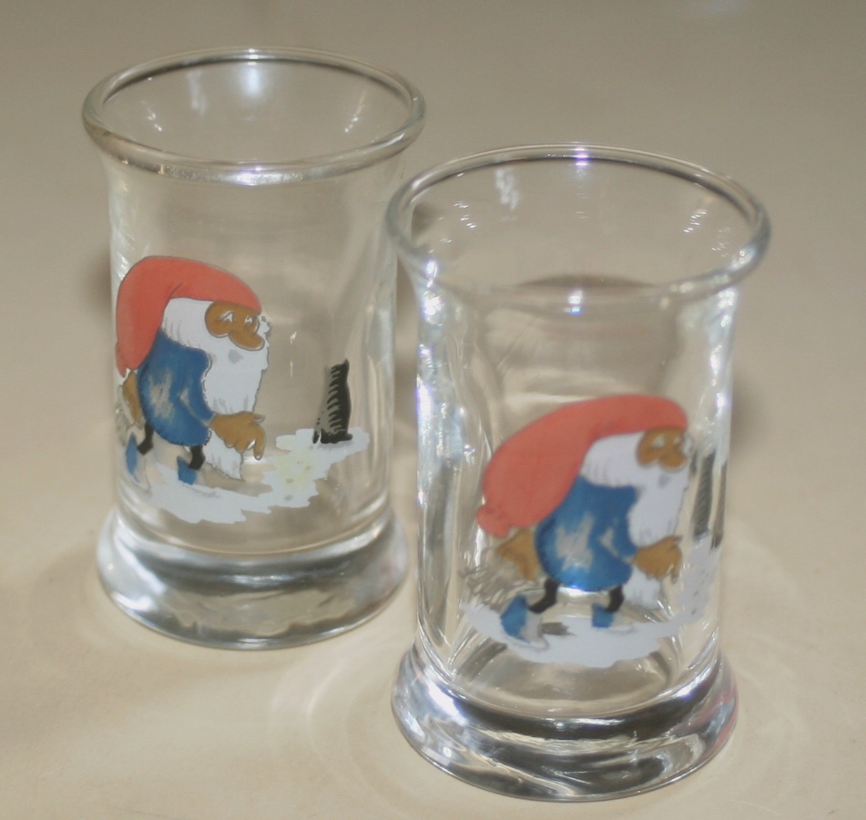 Holmegrd juleglas Snapseglas nisse og kat Christmast